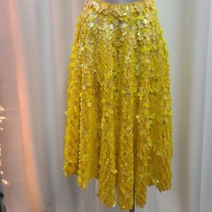 Celb.Designer Maggie Barry handmade mesh & sequence mid length swing skirt.